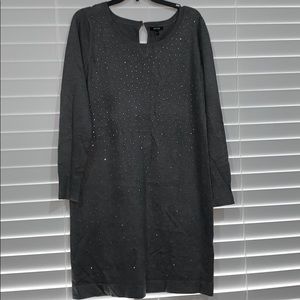 NWOT Sweater Dress Gray L with crystals
